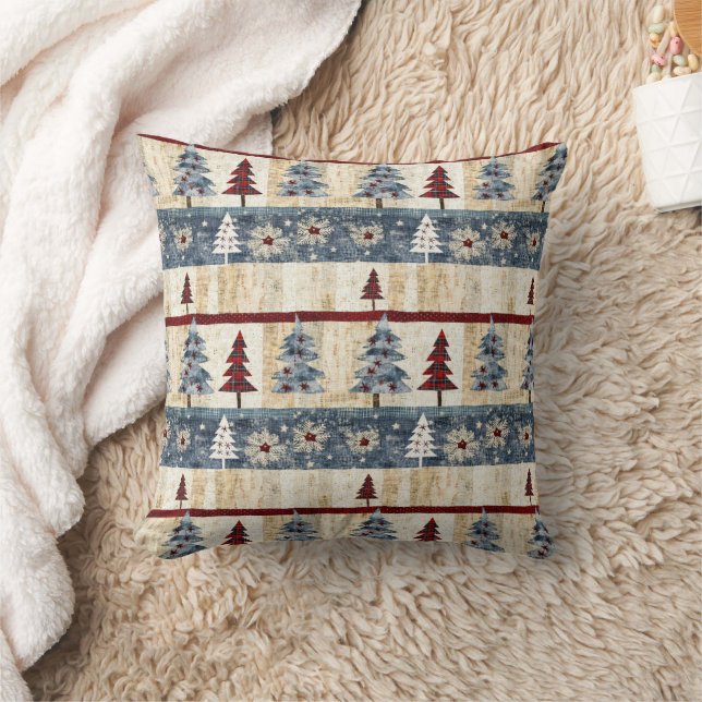 Farmhouse Christmas  Throw Pillow (Blanket)