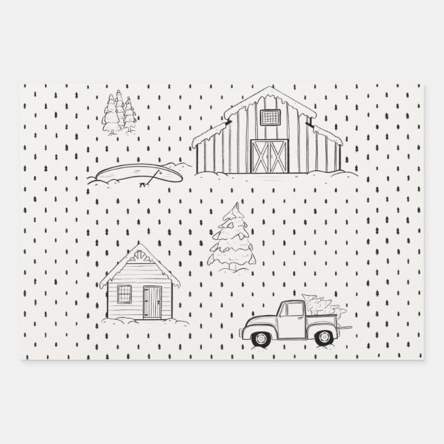 Farmhouse Christmas Wrapping Paper (Front)