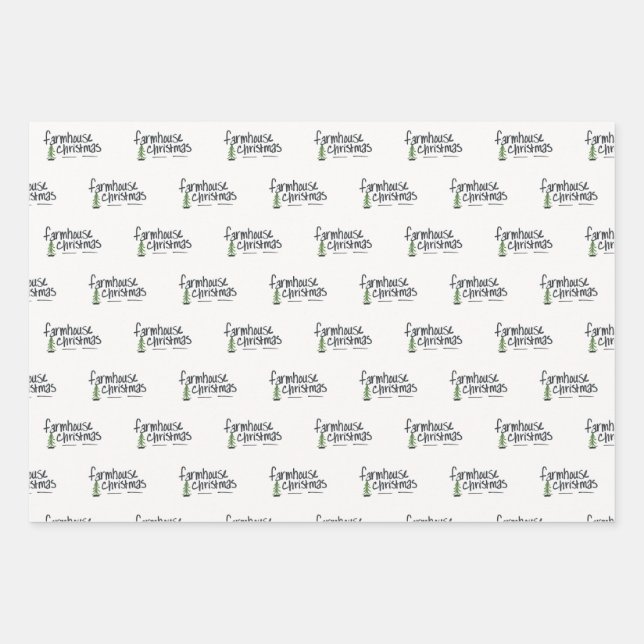 Farmhouse Christmas Wrapping Paper Sheets (Front)