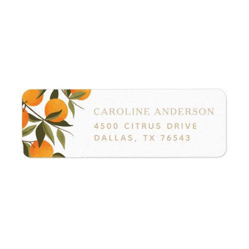 Farmhouse Citrus Orange Branch Return Address Label