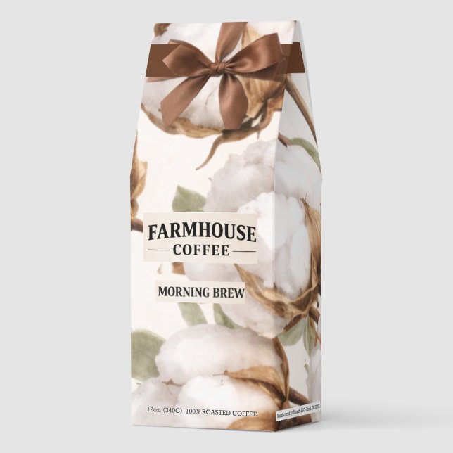 Farmhouse Coffee Cotton Botanical Rustic Coffee Ba (Front)