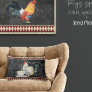 Farmhouse Coffee Kitchen Rooster Chalk Red Black Lumbar Pillow