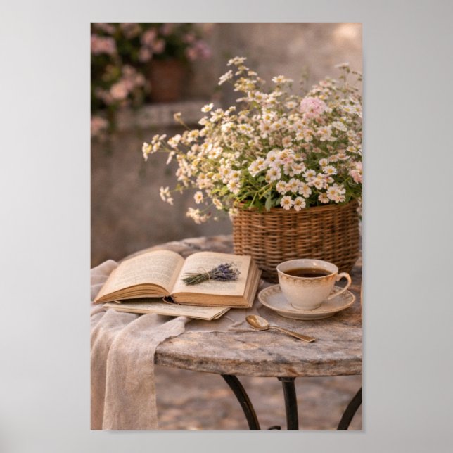 Farmhouse Coffee Table Still Life Floral Wall Art (Front)