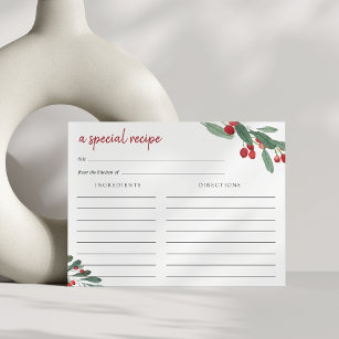 Holiday Christmas Delivery Personalized Recipe Card