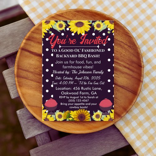 Farmhouse Cookout Invites – Grill & BBQ Pig-roast 