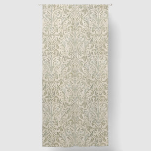 Farmhouse Cottage Damask Muted Green Ivory Blackout Curtains