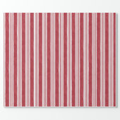 Farmhouse Cottage French Red Ticking Stripe Gift Wrapping Paper (Flat)