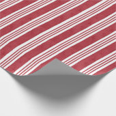 Farmhouse Cottage French Red Ticking Stripe Gift Wrapping Paper (Corner)