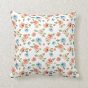 Farmhouse Cottage Shabby Roses Accent Throw Pillow