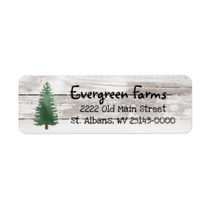 Farmhouse Country Address Label with Pine Tree