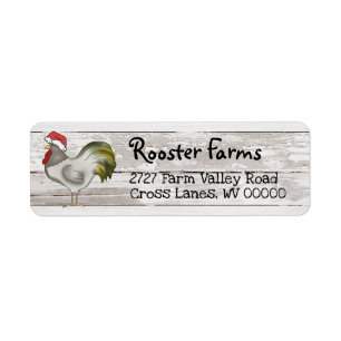 Farmhouse Country Address Label with Rooster