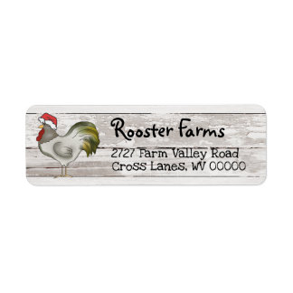 Farmhouse Country Address Label with Rooster