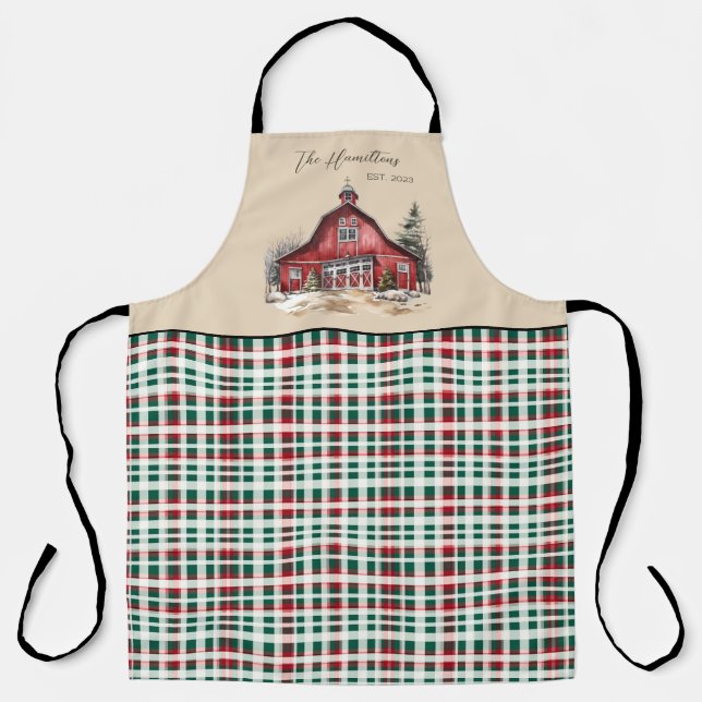 Farmhouse Country Christmas Custom Apron (Front)