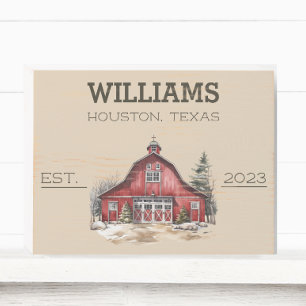 Farmhouse Country Christmas Custom Family Wooden Box Sign