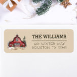 Farmhouse Country Christmas Custom Label<br><div class="desc">These return address labels feature a cozy country barn design on a neutral beige background. Easily customize using the personalization feature. Perfect for sending Christmas cards and gifts.</div>