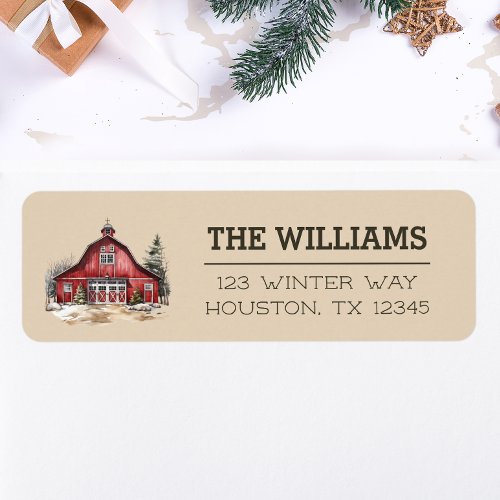 Farmhouse Country Christmas Custom Label