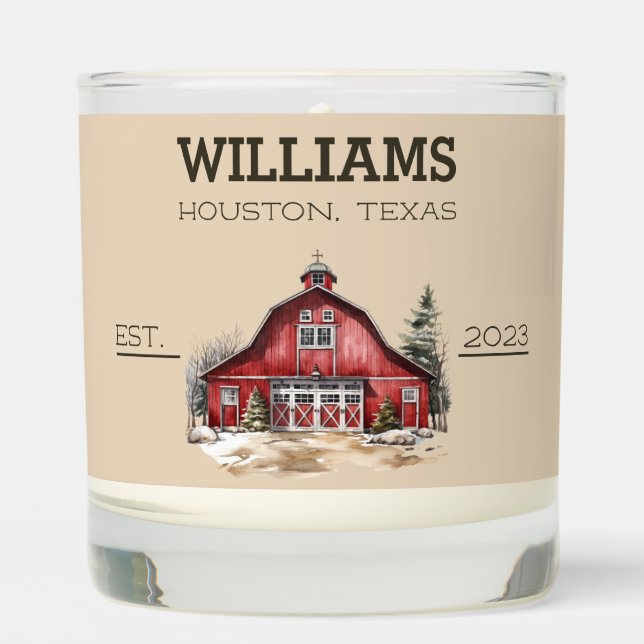 Farmhouse Country Christmas Custom Scented Candle (Front)