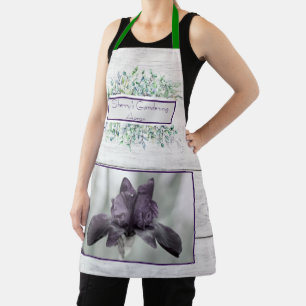 Farmhouse, Country Iris Flower & Eucalyptis  Apron