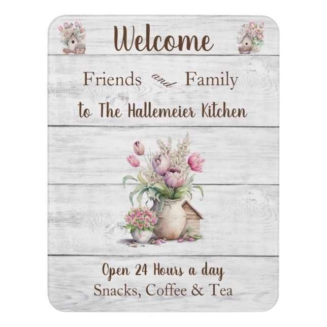 Farmhouse Country Spring Welcome Pantry Door Sign (Contemporary Vert)