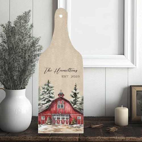 Farmhouse Country Winter Cutting Board