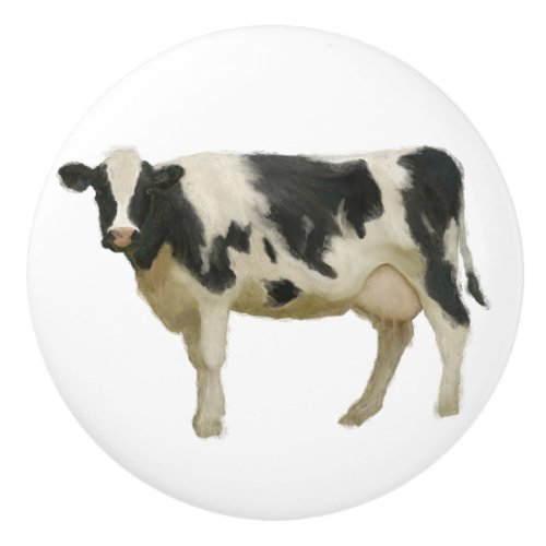 Farmhouse Cow Black n White Rustic Kitchen Cabinet Ceramic Knob