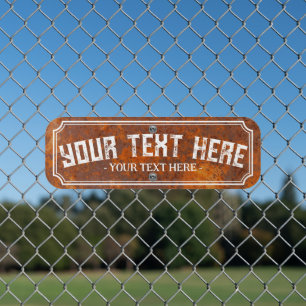 Farmhouse Custom Text Rust Rustic Outdoor Parking Metal Sign