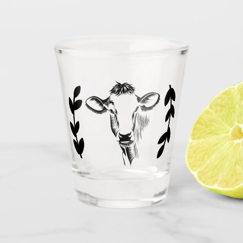 Farmhouse Dairy Cow Country Laurels Shot Glass