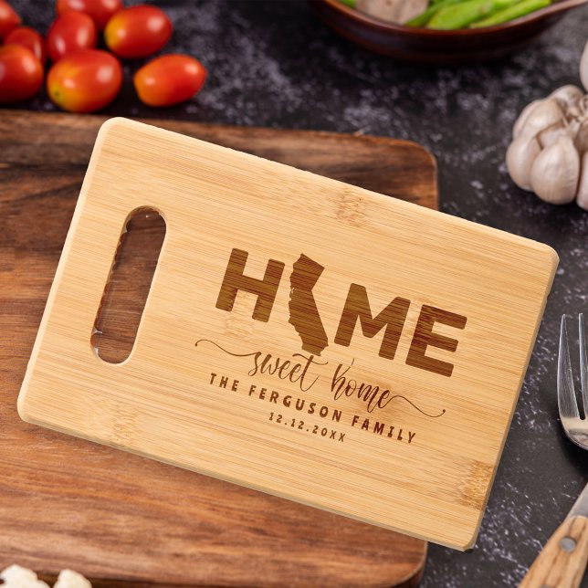 Farmhouse Decor California Etched Wood  Engraved Cutting Board (Creator Uploaded)