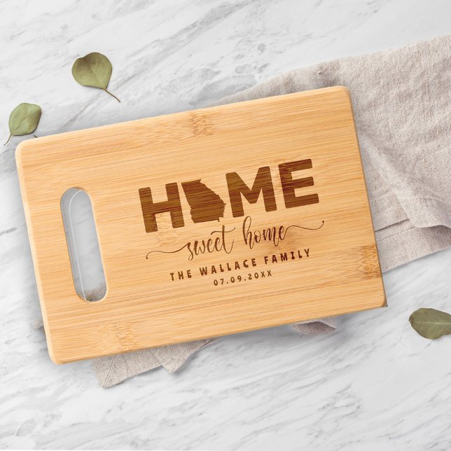 Farmhouse Decor Georgia Etched Wood Engraved Cutting Board (Creator Uploaded)