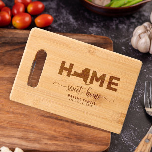 Farmhouse Decor New York Etched Wood Engraved Cutting Board