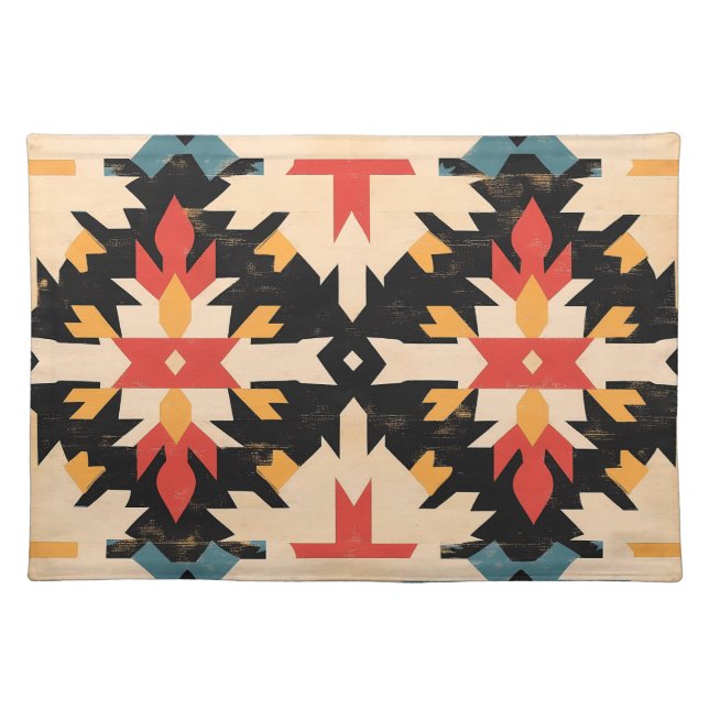 Farmhouse Decor, Western Geometric Placemat  (Front)