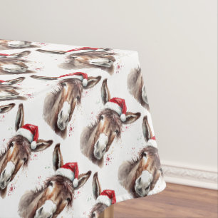 Farmhouse Donkey Christmas Tablescape Tablecloth