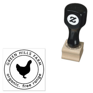 Farmhouse Eggs Family Farm Vintage Round Chicken Rubber Stamp
