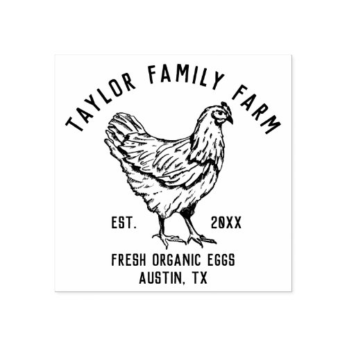 Farmhouse Eggs Family Farm Vintage Rustic Chicken Rubber Stamp