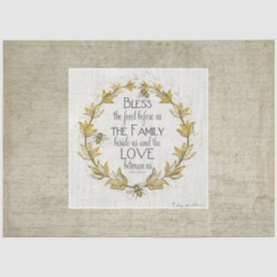 Farmhouse Fall Bee Wreath Family Blessing Crafting Tissue Paper