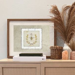 Farmhouse Fall Bee Wreath Foliage Wood Decoupage Tissue Paper