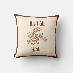 Farmhouse Fall Decor - It's Fall Y'all Throw Pillow