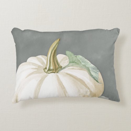 Farmhouse fall white pumpkin accent pillow