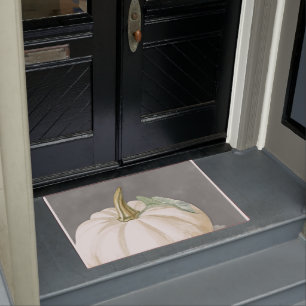 Farmhouse fall white pumpkin doormat