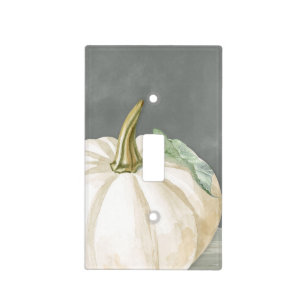 Farmhouse fall white pumpkin light switch cover