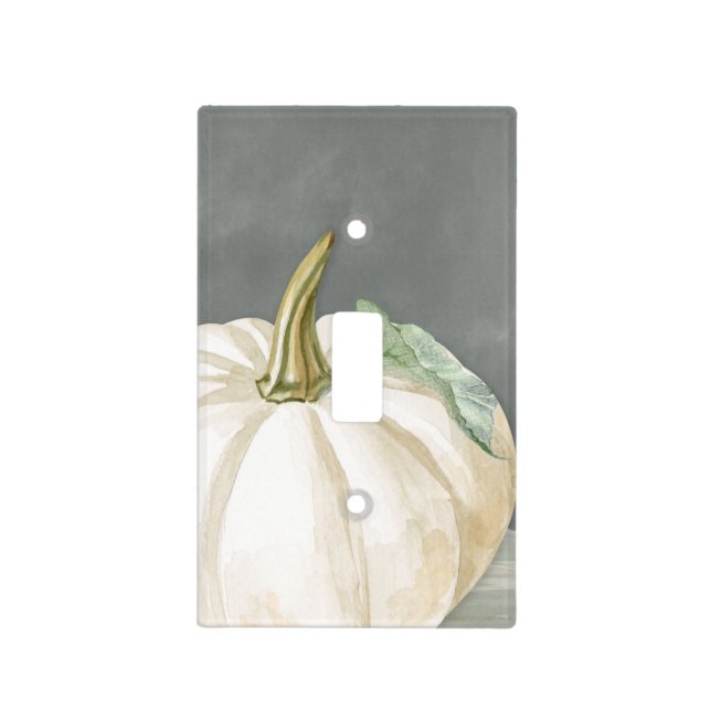 Farmhouse fall white pumpkin light switch cover (Front)