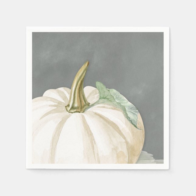Farmhouse fall white pumpkin napkins (Front)