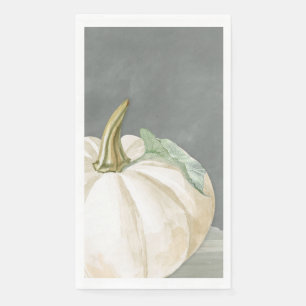 Farmhouse fall white pumpkin paper guest towels