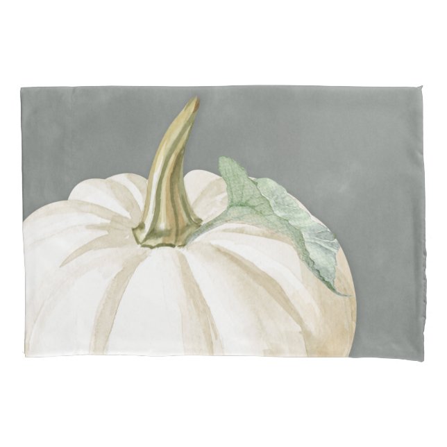 Farmhouse fall white pumpkin pillow case (Front)