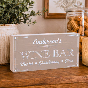 Farmhouse Family Wine Bar Wooden Box Sign