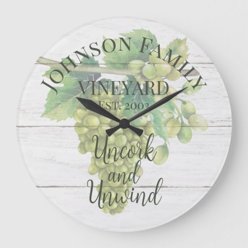 Farmhouse Family Wine Vineyard Signature Large Clock