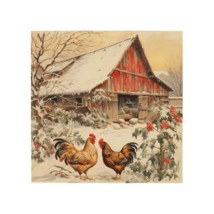 Farmhouse Farm Animals. Red Barn & Farm Animals Wood Wall Art