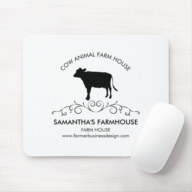 farmhouse Farm Cow Silhouette Mouse Pad
