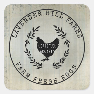 Farmhouse Farm Fresh Eggs Chicken Egg Carton Square Sticker