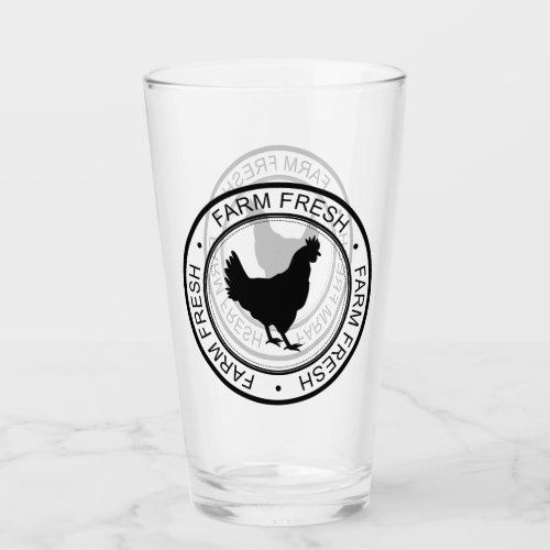 Farmhouse Farm Fresh Hen Silhouette Glass